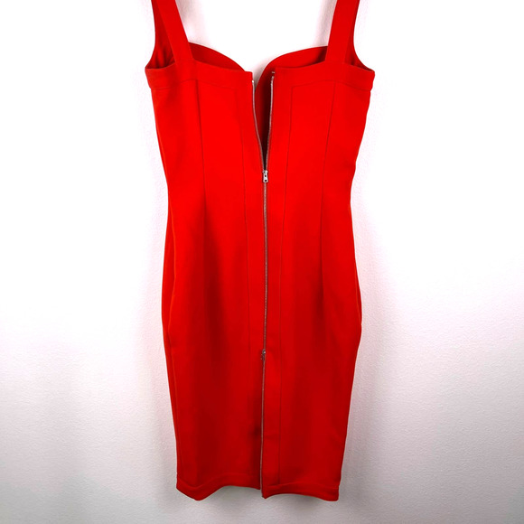 Victoria Beckham Red Crepe Knee Length Elegant Party Dress Fitted Women's US 6 - Picture 10 of 15
